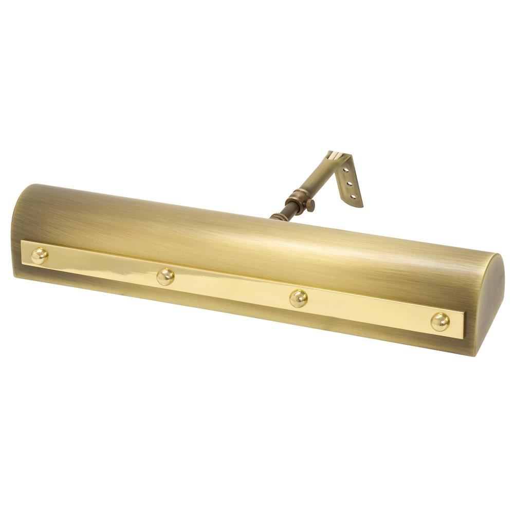 House of Troy Custom Picture Lights 14" Black with Polished Nickel Accents Picture Light with Rivet Motif (Ball & Strap)