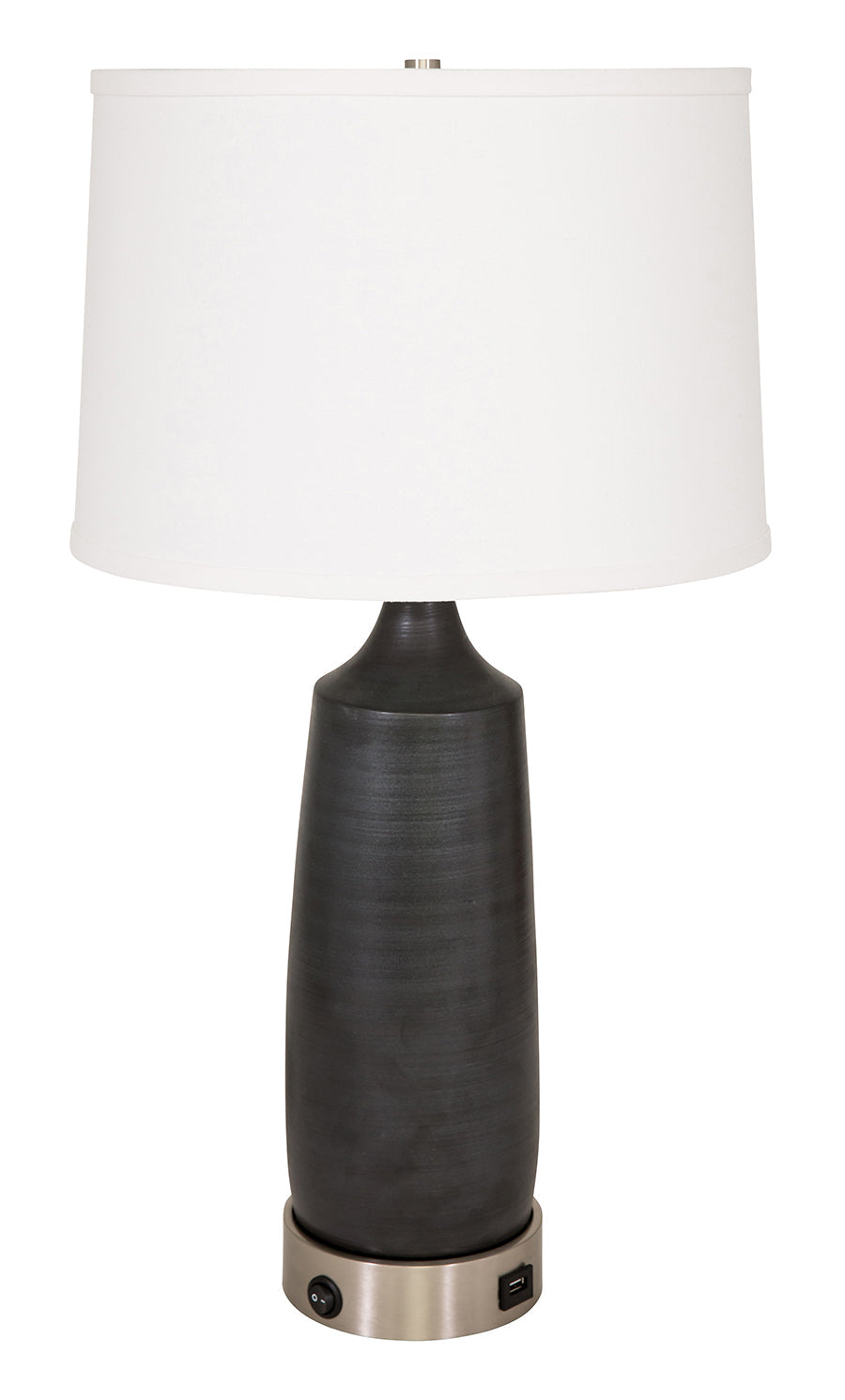House of Troy GSB105 Scatchard 14 Black Matte Table Lamp with Metal USB Base