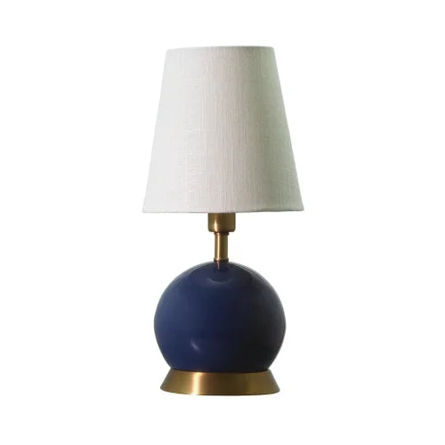 House of Troy Geo 12" Navy Blue with Weathered Brass Accents Lamp