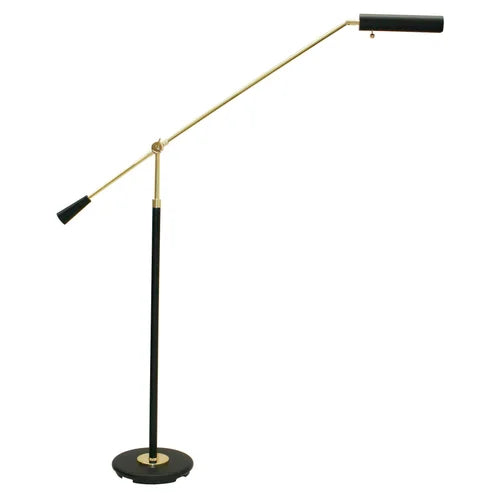 House of Troy Grand Piano Counter Balance Black with Polished Brass Accents Floor Lamp