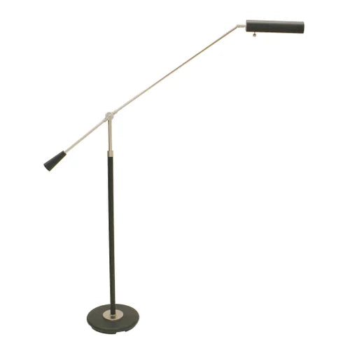 House of Troy Grand Piano Counter Balance Black with Satin Nickel Accents Floor Lamp