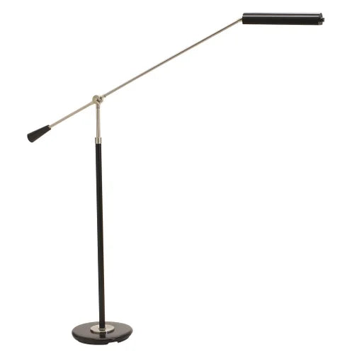 House of Troy Grand Piano Counter Balance LED Black with Satin Nickel Accents Floor Lamp