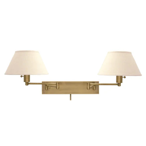 House of Troy Home Office Pharmacy Swing Arm Antique Brass Double Wall Lamp WS14-2-71