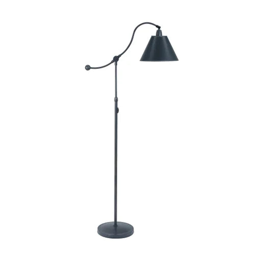 House of Troy Hyde Park Counter Balance Oil Rubbed Bronze with Black Parchment Shade Floor Lamp