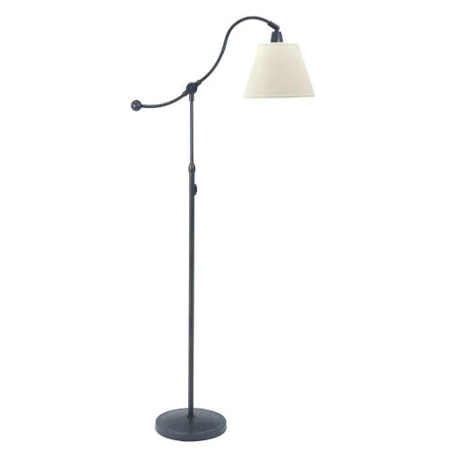 House of Troy Hyde Park Counter Balance Oil Rubbed Bronze with White Linen Shade Floor Lamp