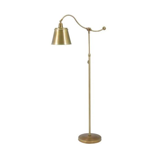 House of Troy Hyde Park Counter Balance Weathered Brass with Metal Shade Floor Lamp