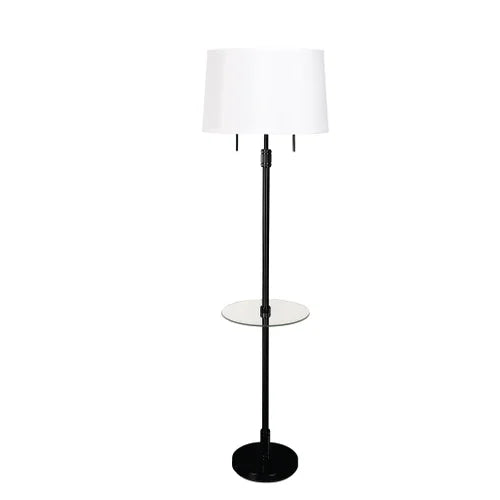 House of Troy Killington Black with Glass Table Floor Lamp