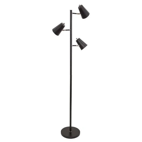 House of Troy Kirby LED Three Light Black with Satin Nickel Floor Lamp