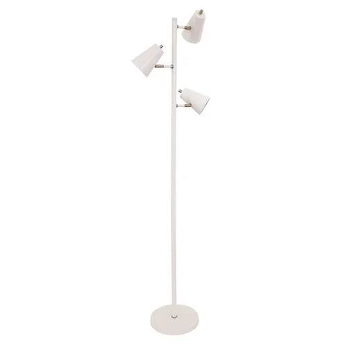 House of Troy Kirby LED Three Light White with Satin Nickel Floor Lamp