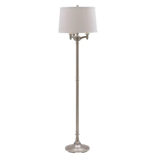 House of Troy Lancaster Six-Way 62.75" Satin Nickel Floor Lamp