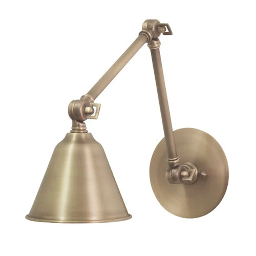 House of Troy Library Adjustable LED Antique Brass Wall Lamp
