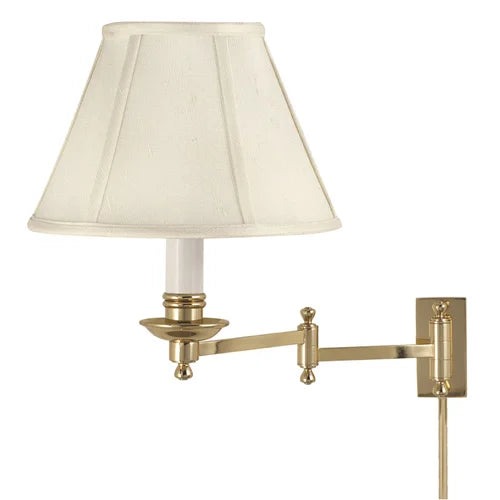 House of Troy Library Swing Arm Polished Brass Wall Lamp