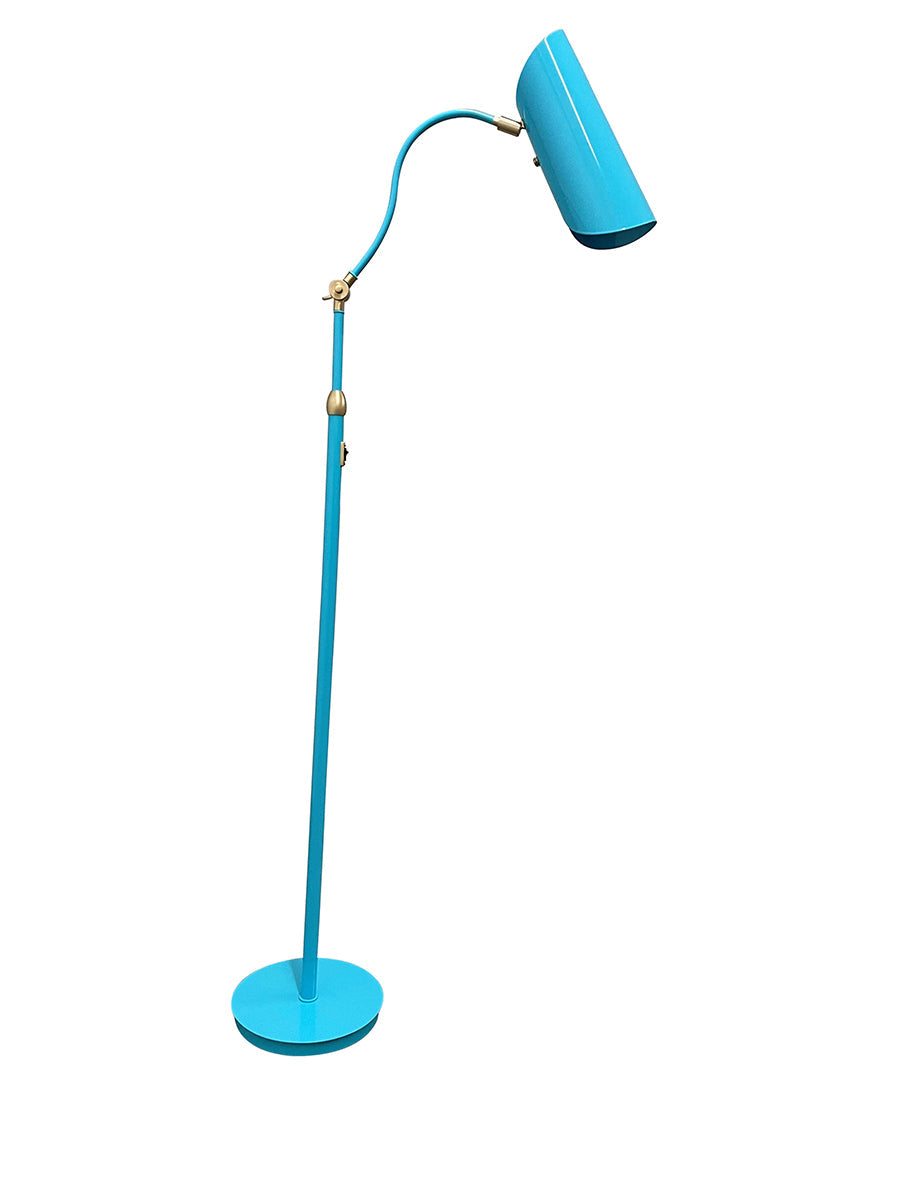 House of Troy Logan 11" Azure and Satin Brass Floor Lamp