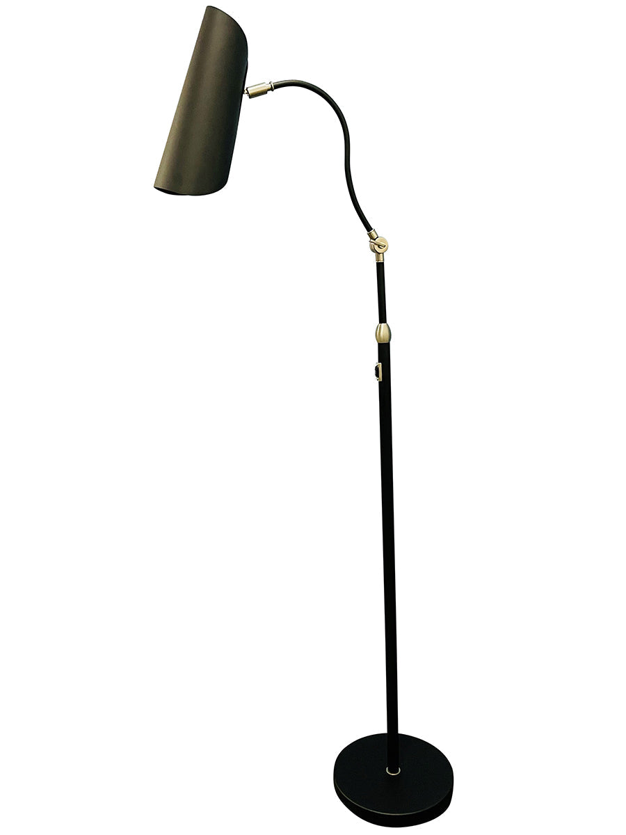 House of Troy Logan 11" Black and Satin Nickel Floor Lamp