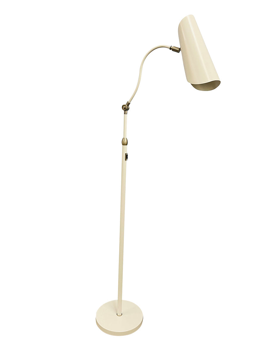 House of Troy Logan 11" White and Satin Nickel Floor Lamp