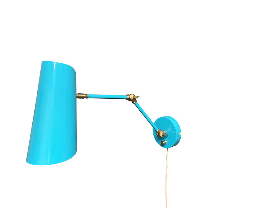 House of Troy Logan 6" Azure and Satin Brass Wall Swing