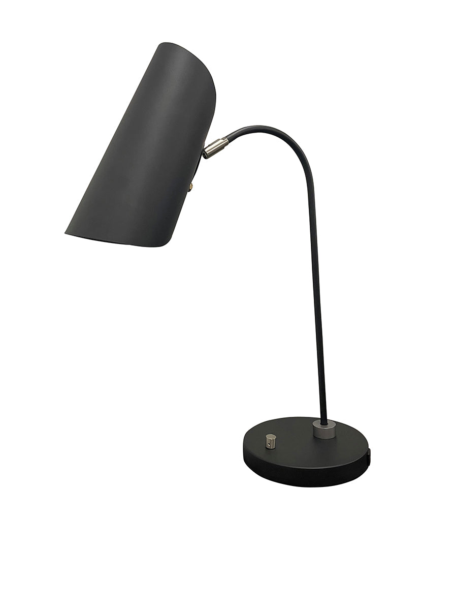 House of Troy Logan 8" Black and Satin Nickel Table Lamp