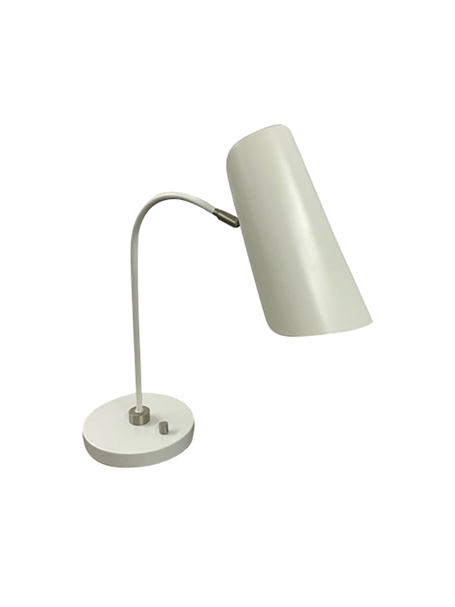 House of Troy Logan 8" White and Satin Nickel Table Lamp