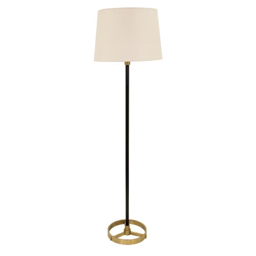House of Troy Morgan 62" Black with Antique Brass Floor Lamp