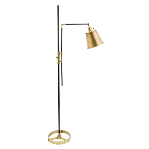 House of Troy Morgan 65" Black with Antique Brass Floor Lamp