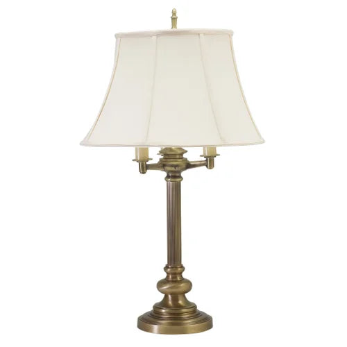 House of Troy Newport Six-Way 30" Antique Brass Table Lamp
