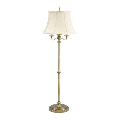 House of Troy Newport Six-Way 63" Antique Brass Floor Lamp