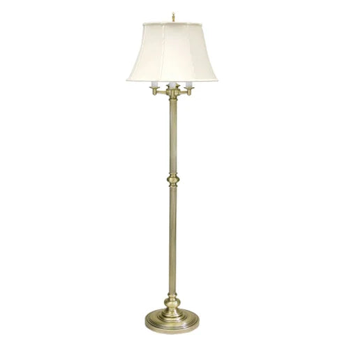 House of Troy Newport Six-Way 66" Antique Brass Floor Lamp