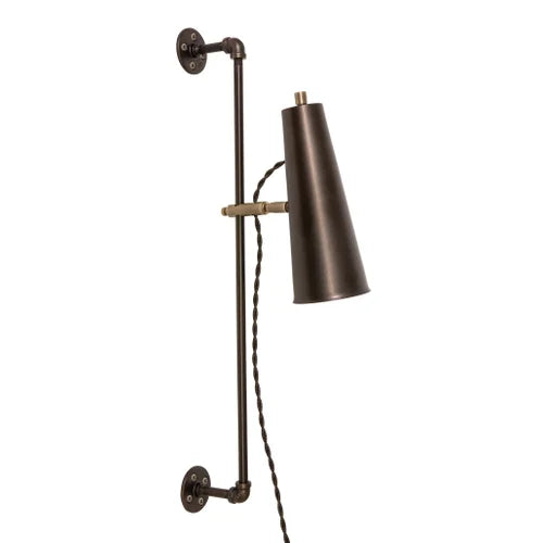 House of Troy Norton Chestnut Bronze with Antique Brass Wall Lamp