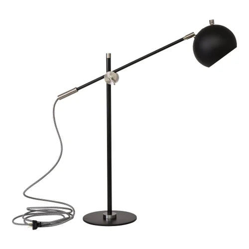 House of Troy Orwell Black with Satin Nickel Accents Table Lamp
