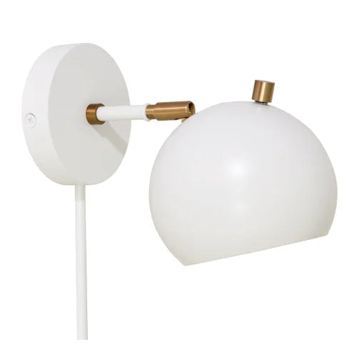 House of Troy Orwell White with Weathered Brass Accents Wall Lamp