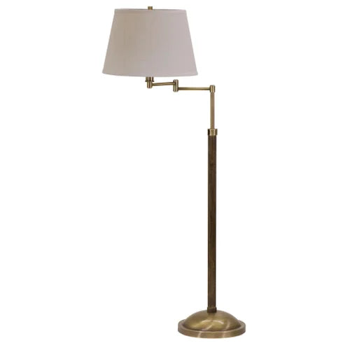 House of Troy Richmond Adjustable Swing Arm Antique Brass Floor Lamp