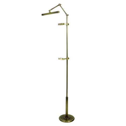 House of Troy River North Task Antique Brass with Satin Brass Floor Lamp-RN300-AB/SB