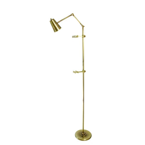 House of Troy River North Task Antique Brass with Satin Brass Floor Lamp-RN301-AB/SB