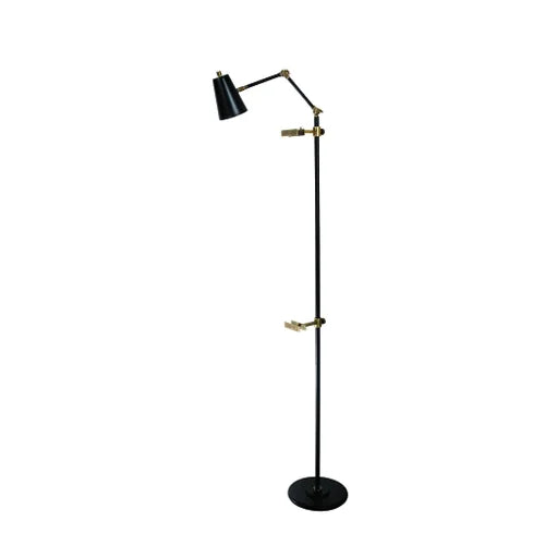 House of Troy River North Task Black with Antique Brass Floor Lamp-RN301-BLK/AB