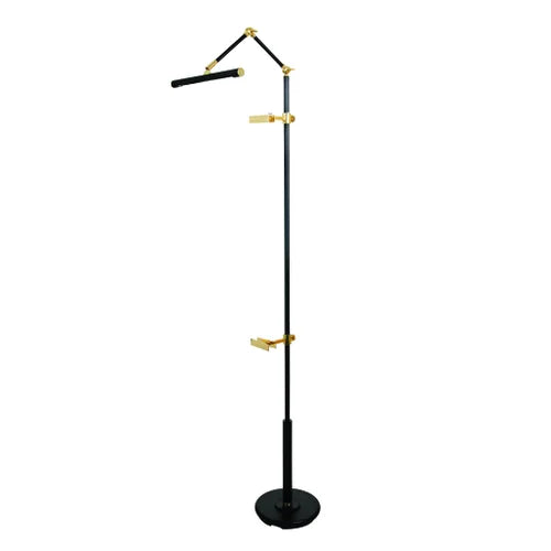 House of Troy River North Task Black with Polished Brass Floor Lamp-RN300-BLK/PB