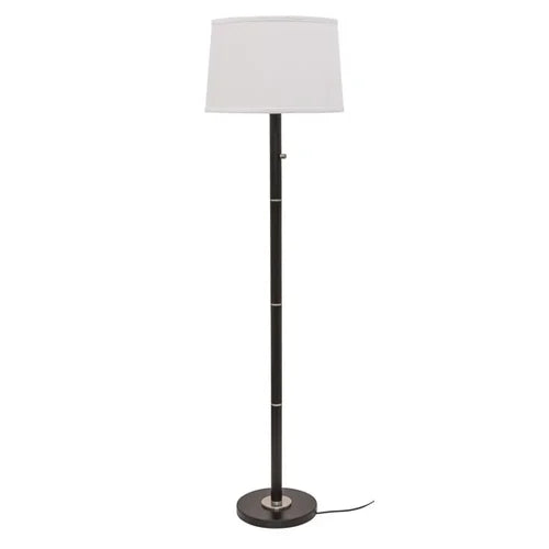 House of Troy Rupert Black with Satin Nickel Accents Floor Lamp