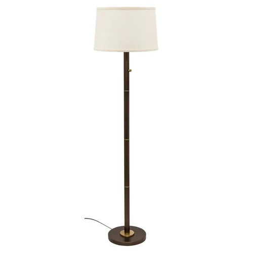 House of Troy Rupert Chestnut Bronze with Weathered Brass Accents Floor Lamp