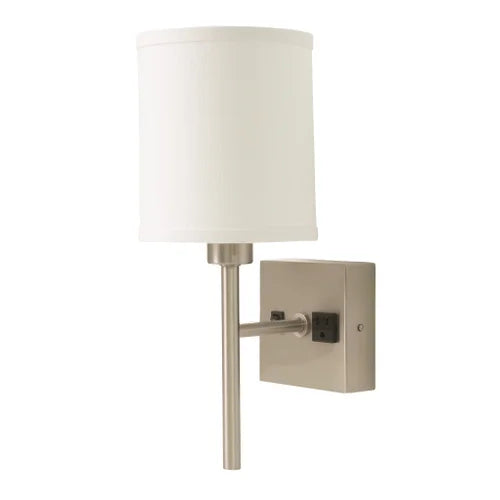 House of Troy Satin Nickel Wall Lamp with Convenience Outlet-WL625-SN