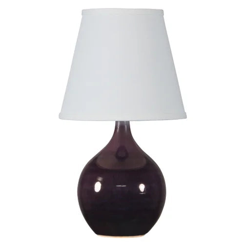 House of Troy Scatchard Stoneware 13.5" Eggplant Mini Table Lamp