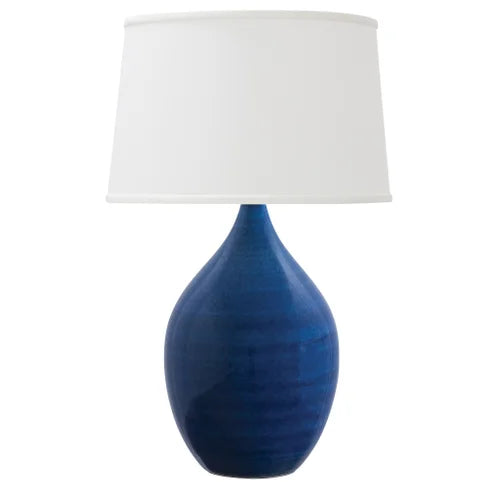 House of Troy Scatchard Stoneware 18.5" Blue Gloss Table Lamp