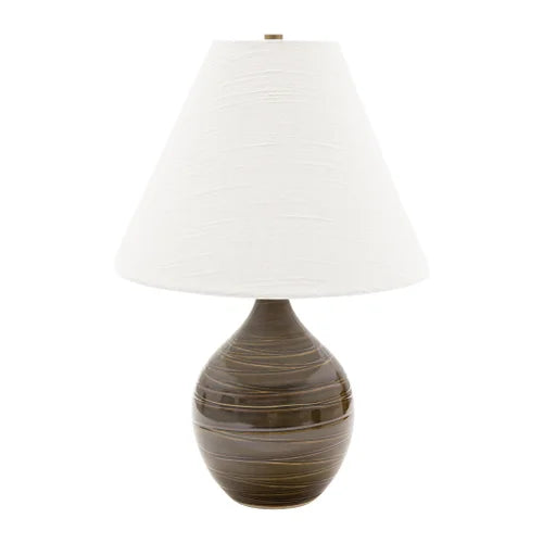 House of Troy Scatchard Stoneware 19" GS200-Scored Brown Gloss Table Lamp