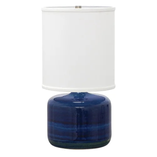 House of Troy Scatchard Stoneware 19.5" Blue Gloss Table Lamp