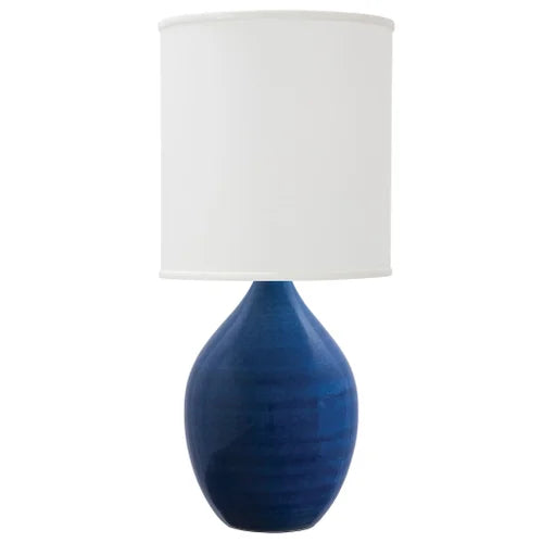 House of Troy Scatchard Stoneware 20.5" Blue Gloss Table Lamp