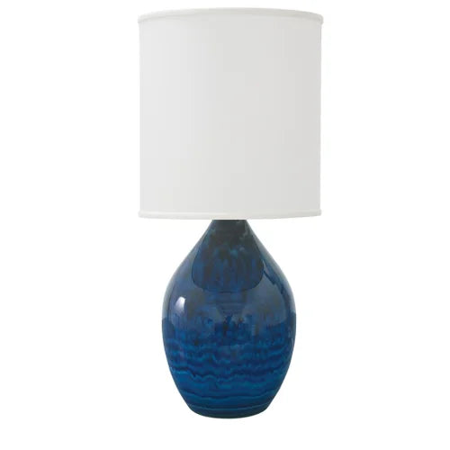 House of Troy Scatchard Stoneware 20.5" Midnight Blue Table Lamp