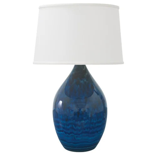 House of Troy Scatchard Stoneware 21" Midnight Blue Table Lamp