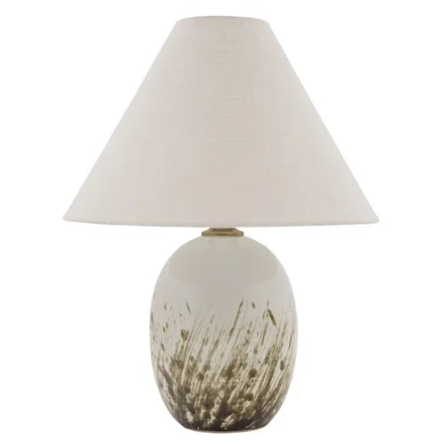 House of Troy Scatchard Stoneware 22.5" Decorated White Gloss Table Lamp