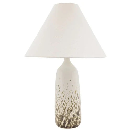 House of Troy Scatchard Stoneware 25" Decorated White Table Lamp