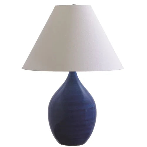 House of Troy Scatchard Stoneware 28" Blue Gloss Table Lamp