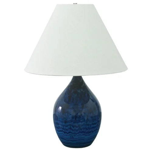 House of Troy Scatchard Stoneware 28" Midnight Blue Table Lamp