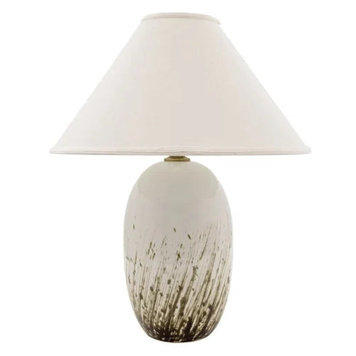 House of Troy Scatchard Stoneware 28.5" Decorated White Gloss Table Lamp
